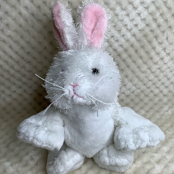GANZ Webkinz White Plush Bunny Rabbit HM078 Stuffed Animal Toy No Code - Picture 7 of 16